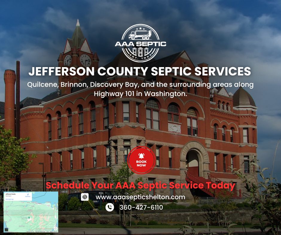AAA Septic is Jefferson County expert for septic pumping, emergency repairs, inspections & installs. Serving Quilcene, Brinnon & more. Call (360) 427-6110